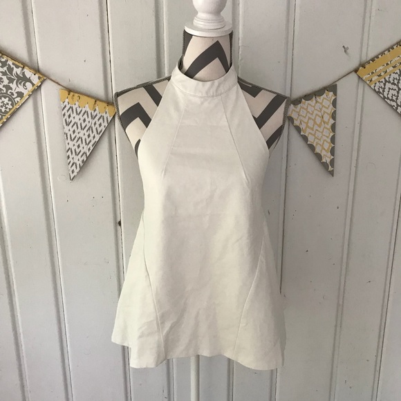 Young Hungry Free Tops - Young Hungry Free Vegan Leather White Halter Top